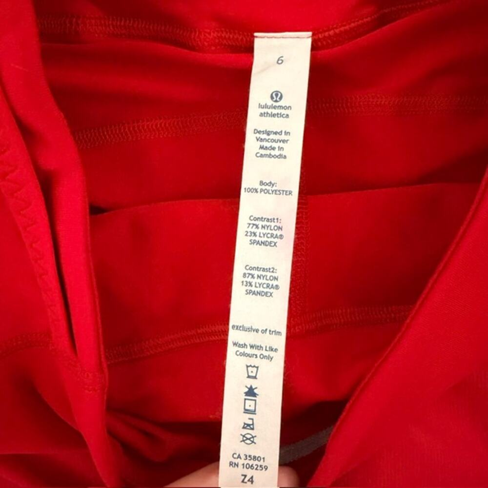 Lululemon Run Speed Squad Skirt‎ Compression Shorts Pocket Currant Red Women's 6 - Picture 6 of 12